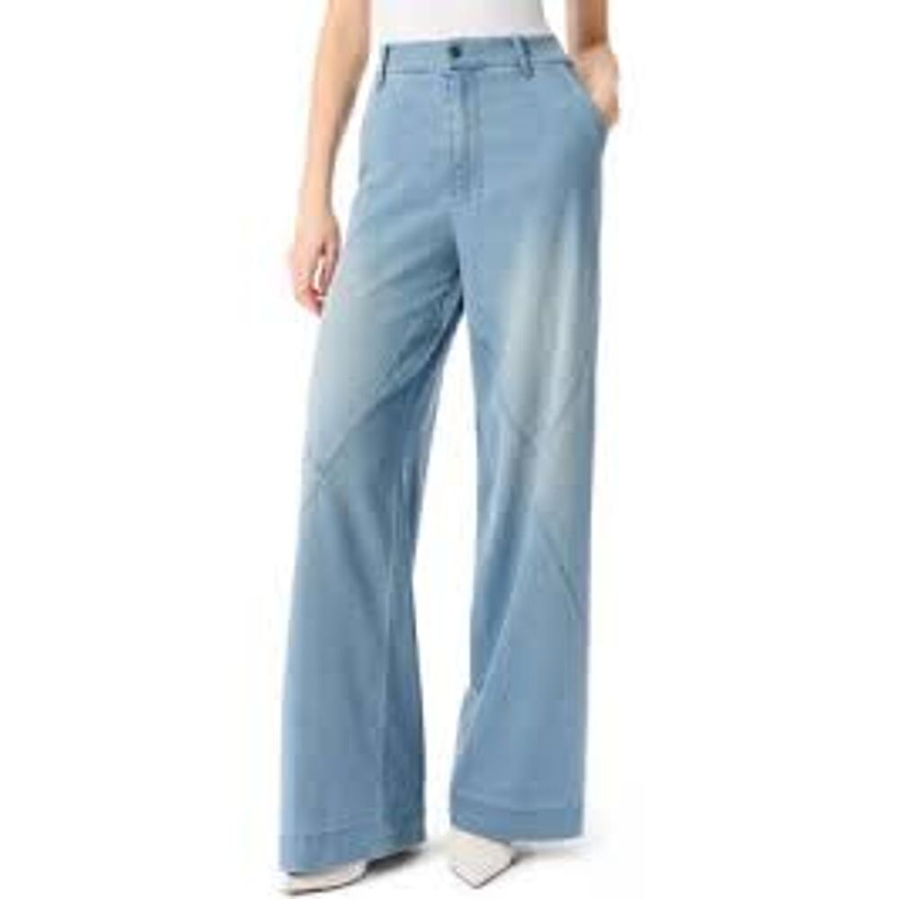 Robert Rodriguez Seamed Wide Leg Pants High Rise Blue Women 12 NWT